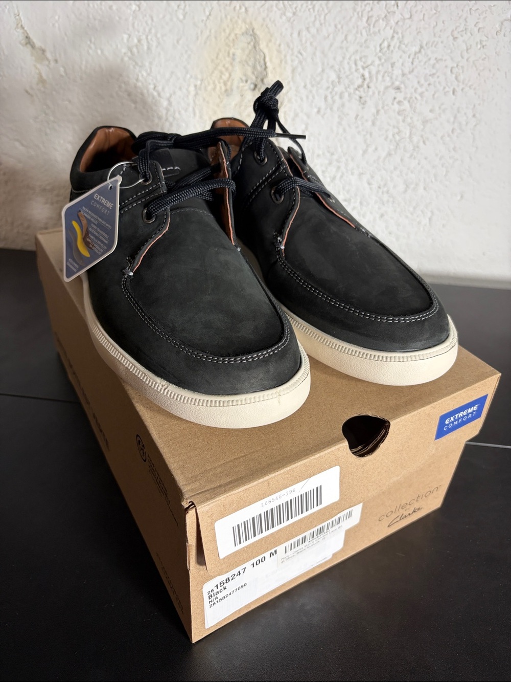 CLARKS Men's Black Cambro Lace Boat Shoe Sz. 10 M